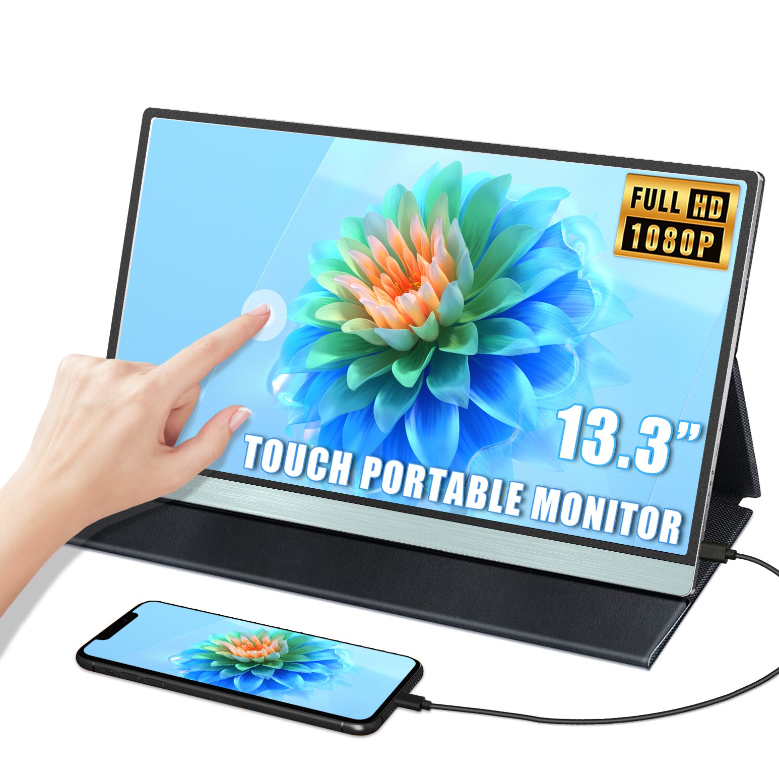 15.6inch FHD Monitor 1920*1080 HDR Portable Monitor Type-c USB-C Mini HDMI-compatible  Camera Respberry Pi IPS LED Screen